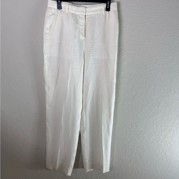 J. Crew Cupro Blend Women's Trouser in Ivory B1237 Size 6 - Picture 3 of 16